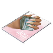 グラムシックなピンクと金ゴールドマインドセット ノートブック (左側)