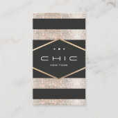 グラムシックなブラック&シルバーのシークイン 名刺 (正面)