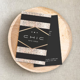 グラムシックなブラック&シルバーのシークイン 名刺