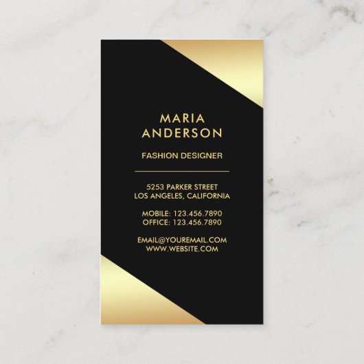 グラムシックスターズ紙吹雪ブラックゴールドフォイルバタフライ 名刺 (裏面)