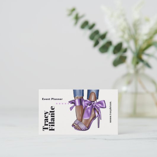 グラムシックパープルファッション名刺 名刺 (スタンド正面)