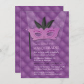 グラムシックパープルマスク仮装パーティの招待状 招待状 (正面/裏面)