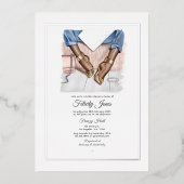 グラムシックファッションブライダルシャワー 箔招待状 (正面)