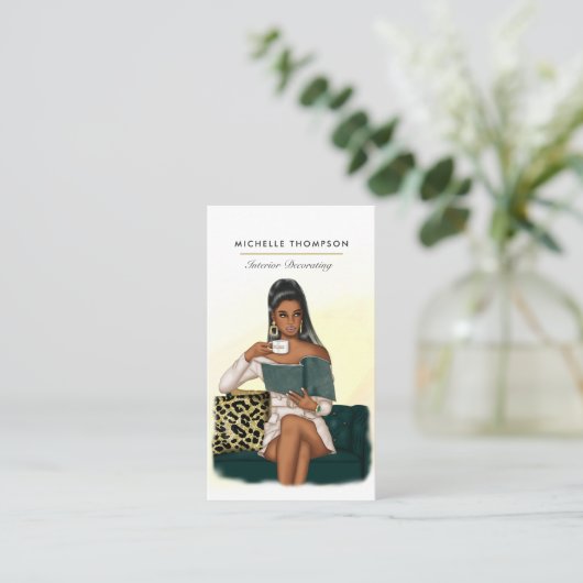 グラムシックボスレディQRコードビジネスカード 名刺 (スタンド正面)