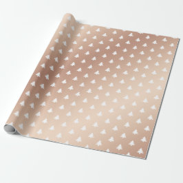 グラムシックモダンピンククリスマスツリーバラ金ゴールド ラッピングペーパー