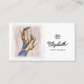 グラムシック金ゴールドスティレトスアンドデニムファッションデザイン 名刺 (正面)