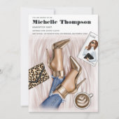 グラムシック金ゴールドファッションショー卒業パーティー 招待状 (正面)