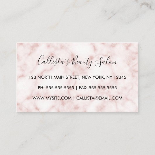 グラムシモダンックバラ金ゴールドグリッターマーブルディスカウント ロイヤリティカード (裏面)