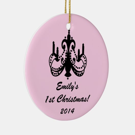 グラムシャンデリアシックパーソナライズされたネームオーナメント セラミックオーナメント (右)
