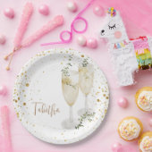 グラムシャンパパーソナライズされたングラスブライダルシャワー ペーパープレート (パーティー)