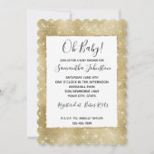 グラムシャンパン金ゴールドグリジースパークル 招待状 (正面)