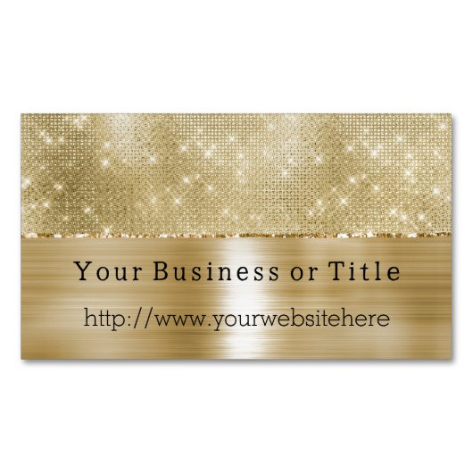 グラムシャンパーニュ金ゴールドグリジーダイヤモンド マグネット名刺 (正面)