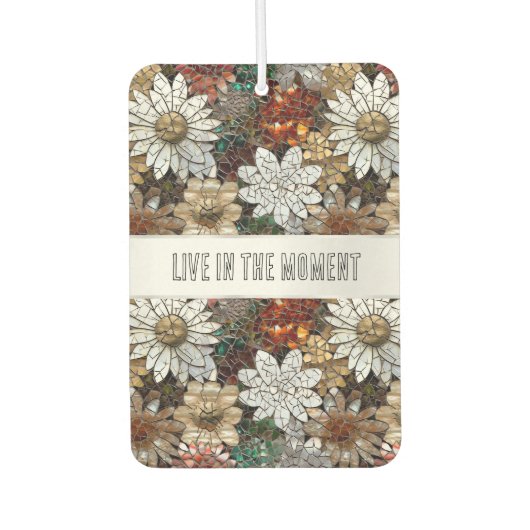 グラムシャンパーニュ金ゴールド赤白い花 カーエアーフレッシュナー (正面)