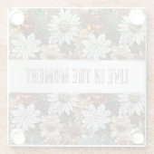 グラムシャンパーニュ金ゴールド赤白い花 ガラスコースター (裏面)