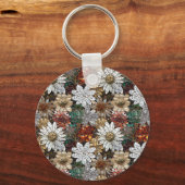 グラムシャンパーニュ金ゴールド赤白い花 キーホルダー (裏面)