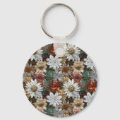 グラムシャンパーニュ金ゴールド赤白い花 キーホルダー (裏面)