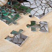 グラムシャンパーニュ金ゴールド赤白い花 ジグソーパズル (側面)