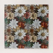 グラムシャンパーニュ金ゴールド赤白い花 ジグソーパズル (横)