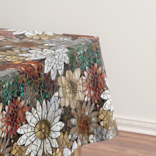 グラムシャンパーニュ金ゴールド赤白い花 テーブルクロス (インサイチュ)