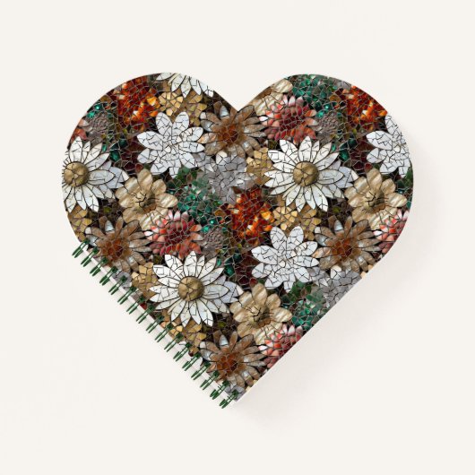 グラムシャンパーニュ金ゴールド赤白い花 ノートブック (正面)