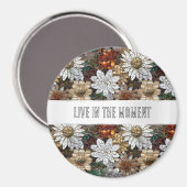 グラムシャンパーニュ金ゴールド赤白い花 マグネット (正面/裏面)