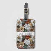 グラムシャンパーニュ金ゴールド赤白い花 ラゲッジタグ (正面縦)