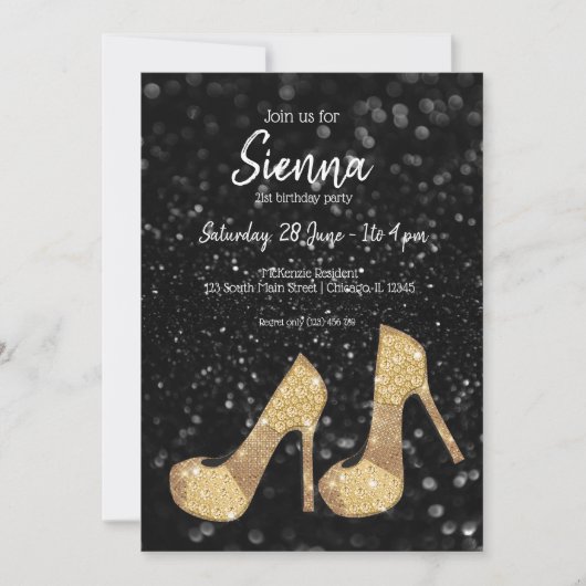 グラムシューズハイヒール用すべての行事 招待状 (正面)