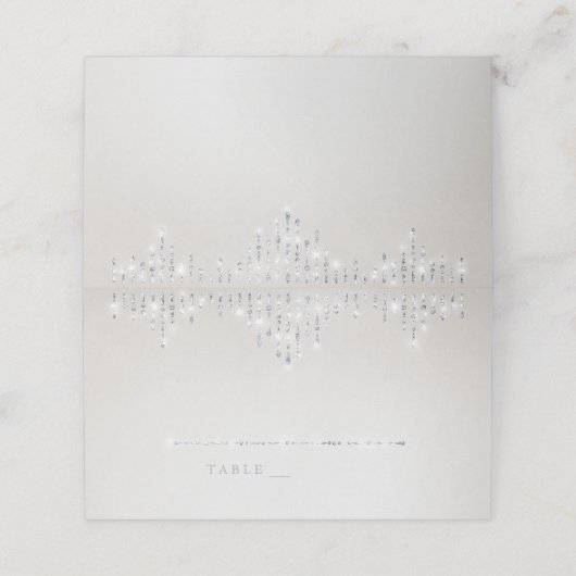グラムシルバーアートデコヴィンテージウェディング座席表 プレイスカード (外部開封)