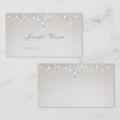 グラムシルバーアートデコヴィンテージウェディング座席表 プレイスカード (正面/裏面)