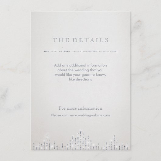 グラムシルバーアートデコヴィンテージウェディング詳細カード エンクロージャーカード (正面)