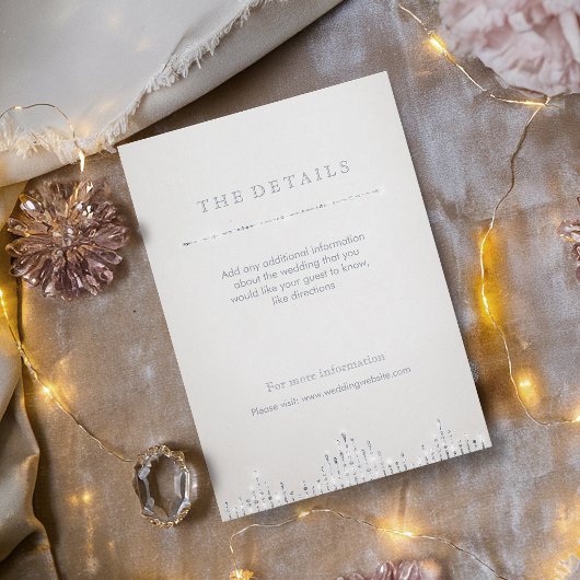 グラムシルバーアートデコヴィンテージウェディング詳細カード エンクロージャーカード