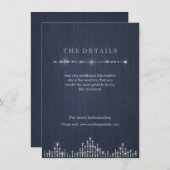 グラムシルバーアートデコヴィンテージウェディング詳細カード エンクロージャーカード (正面/裏面)