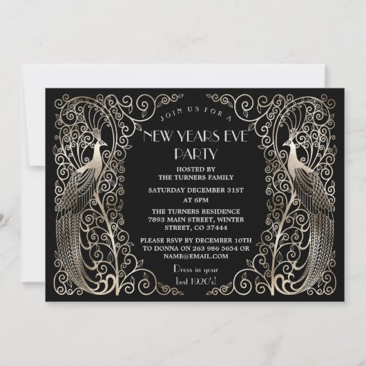 グラムシルバーアールデコピーコックス大晦日 招待状 (正面)