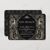 グラムシルバーアールデコピーコックス日付を保存 セーブザデート (正面/裏面)