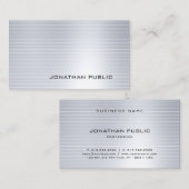 グラムシルバーエレガントモダンカッコいいプロフェッショナルプレーン 名刺 (正面/裏面)