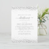 グラムシルバーグリッタークリスマスパーティー招待状 招待状 (スタンド正面)