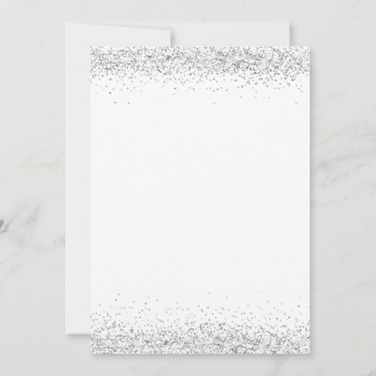 グラムシルバーグリッタークリスマスパーティー招待状 招待状 (裏面)