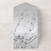 グラムシルバーグリッターグリジーマーブル オールインワン招待状 (外側)