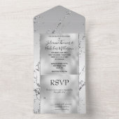 グラムシルバーグリッターグリジーマーブル オールインワン招待状 (内側)