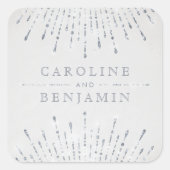 グラムシルバーグリッターデコヴィンテージウェディングモノグラム スクエアシール (正面)