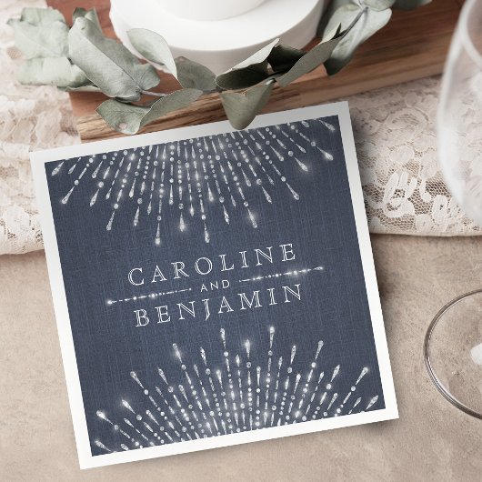 グラムシルバーグリッターデコヴィンテージウェディングモノグラム スタンダードカクテルナプキン