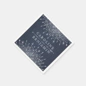 グラムシルバーグリッターデコヴィンテージウェディングモノグラム スタンダードカクテルナプキン (角)