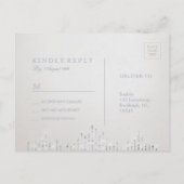 グラムシルバーグリッターデコヴィンテージウェディングRSVP インビテーションポストカード (裏面)