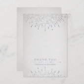 グラムシルバーグリッターデコヴィンテージ感謝していウェディングユー サンキューカード (正面/裏面)
