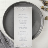 グラムシルバーグリッターデコヴィンテージ結婚式メニュー メニュー