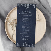 グラムシルバーグリッターデコヴィンテージ結婚式メニュー メニュー