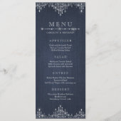 グラムシルバーグリッターデコヴィンテージ結婚式メニュー メニュー (正面)