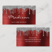 グラムシルバーグリッタードリップスタイリスト 名刺 (正面/裏面)