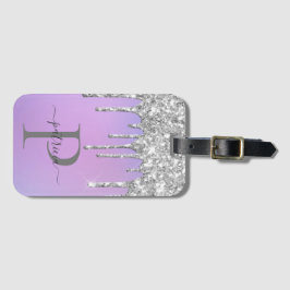 グラムシルバーグリッタードリップスモノグラムエレガント ラゲッジタグ