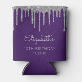 グラムシルバーグリッタードリップパープル40歳の誕生日 缶クーラー